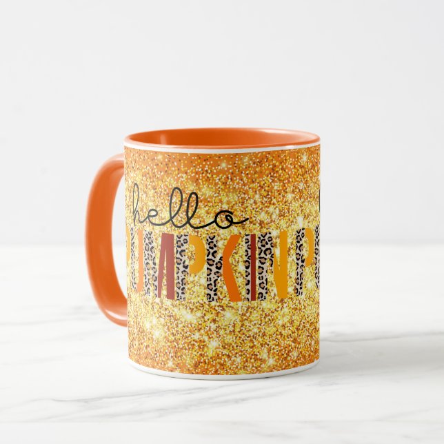 Mug Couleur de la Personnaliser d'automne du Citrouill (Devant gauche)