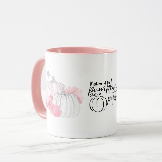 Mug Couleur d'eau blanc Parties scintillant d'argent C (Devant gauche)