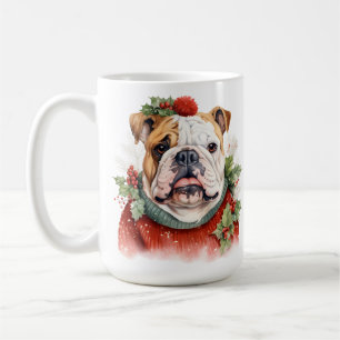MUG COULEUR D'EAU CHRISTMAS BULLDOG CHIEN