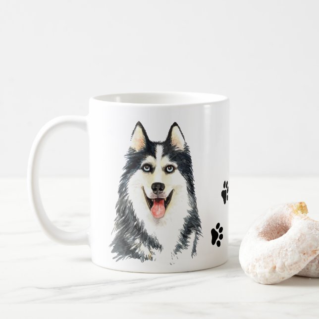 Mug Couleur d'eau de Amoureux des chiens de chiots cui (Avec donut)