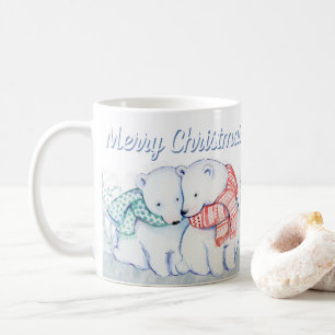 Mug Couleur d'eau douce Ours polaires Joyeux Noël