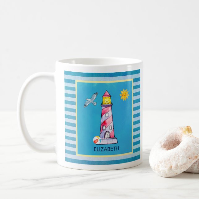 Mug Couleur d'eau rouge coupe-feu personnalisé (Avec donut)