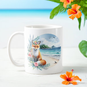 Mug Couleur d'été Fox sur la plage