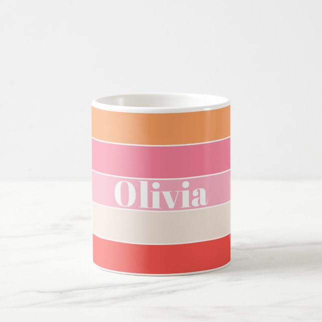 Mug Couleur d'été personnalisée Peach rose Barrages (Centre)