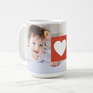 Mug Couleur ÉDITABLE Chaleureux Amour Coeur Photos