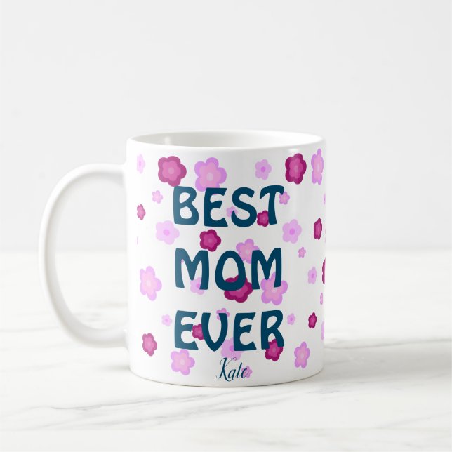 Mug Couleur fleurie rose pâle Motif (Gauche)