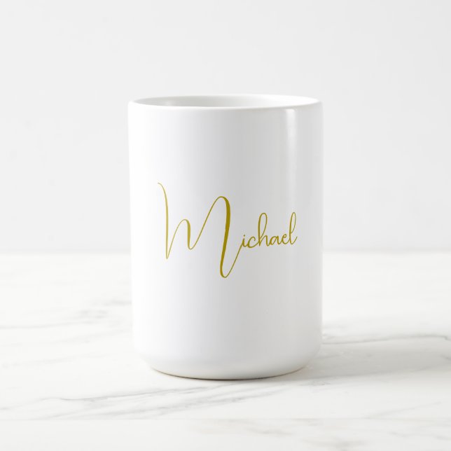Mug Couleur Or Élégant Design tendance Script unique (Centre)