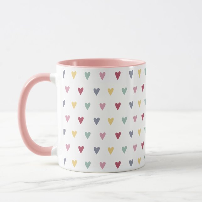 Mug Couleur personnalisée couleur Petits Coeurs (Gauche)