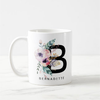 Mug Couleur pour aquarelle de Boho de monogramme de