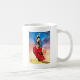 Mug Couleur pour aquarelle de DANSEUR de FLAMENCO