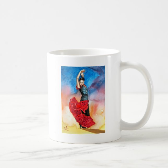 Mug Couleur pour aquarelle de DANSEUR de FLAMENCO (Droite)