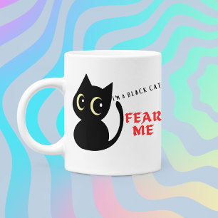 Mug Couleur rouge Fear Me dire Black Cat on