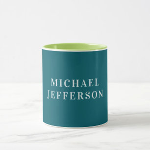 Mug Couleur sarcelle foncée uni élégante personnalisée