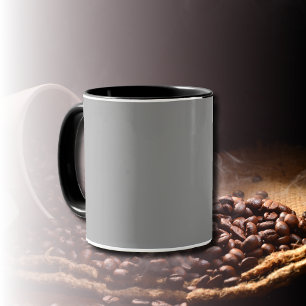 Mug Couleur solide gris-blanc   Classic Elegant