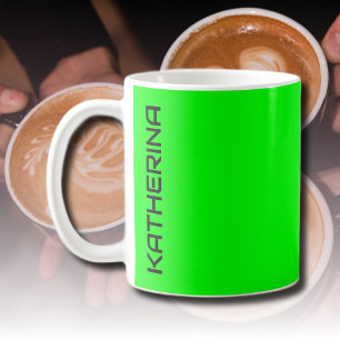Mug Couleur solide verte néon électrique Personnalis
