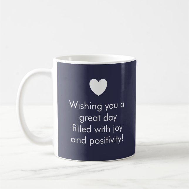 Mug Couleur tendance bleu marine - Nom / Musique de po (Gauche)