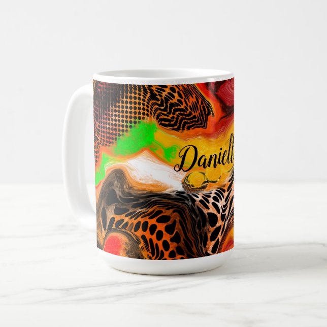 Mug Couleurs d'automne personnalisées Abstrait pour la (Devant gauche)