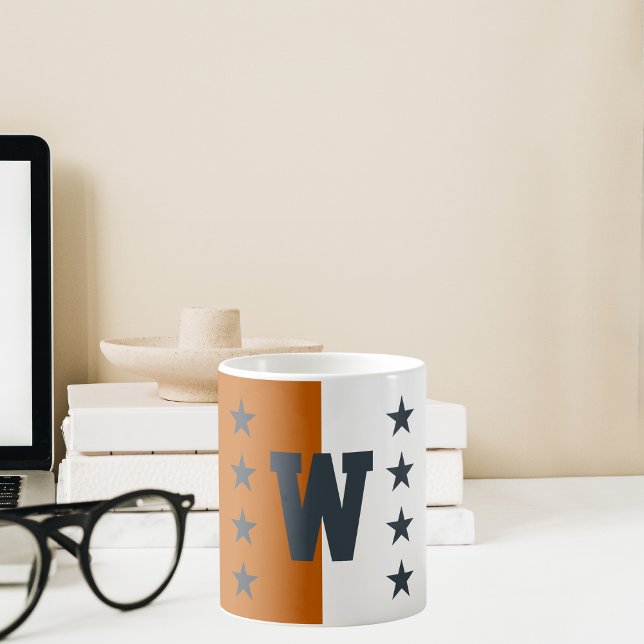 Mug Couleurs de collège brûlées orange, gris foncé et  (Créateur téléchargé)