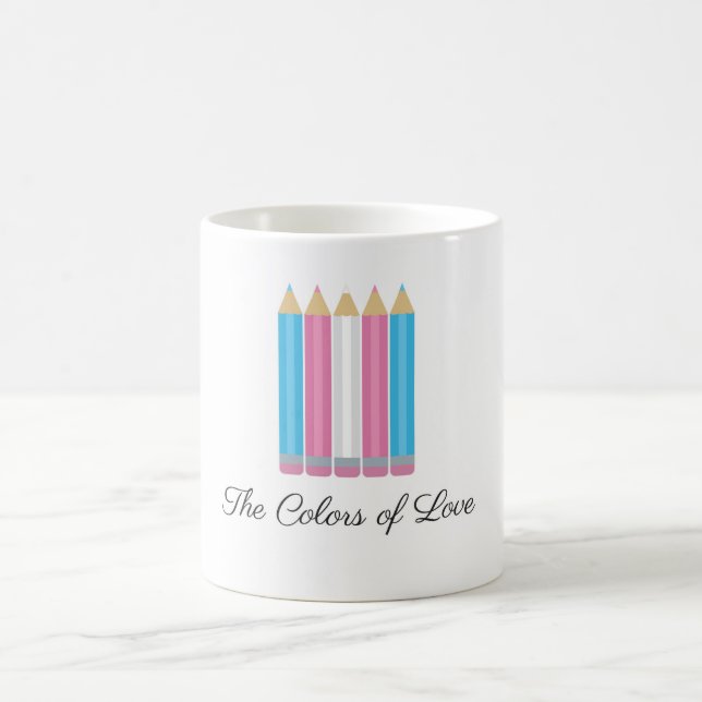 Mug Couleurs de drapeau de transsexuel de l'amour (Centre)