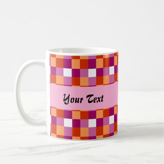 Mug Couleurs de la fierté lesbienne à damiers motif (Gauche)