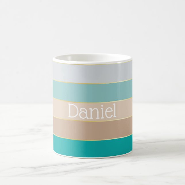 Mug Couleurs d'été personnalisées Bandes de blocs de c (Centre)