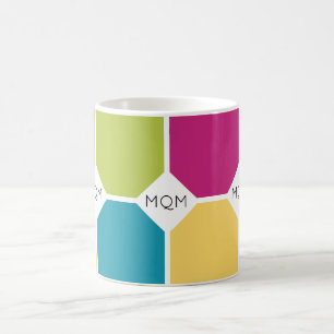 Mug COULEURS D'ÉTÉ Quadrants Triple MONOGRAMME