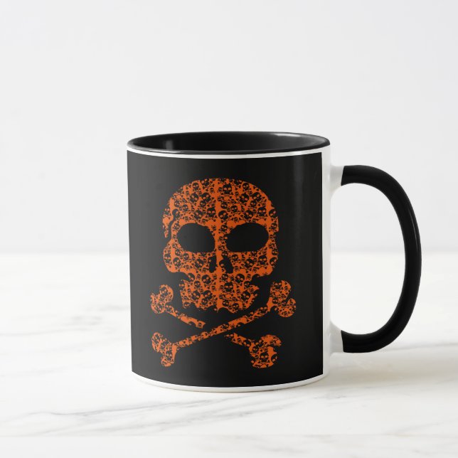 Mug Couleurs d'Halloween ! Crânes orange et noirs (Droite)