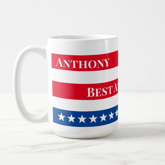 Mug Couleurs du drapeau américain Personnalisé Rouge B (Gauche)