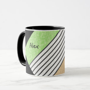 Mug couleurs modernes Abstraites beige menthe vert bla