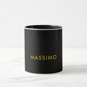 Mug Couleurs Or Noir Nom Minimaliste Professionnel