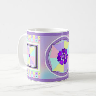 Mug Couleurs pastel & coeurs violets battre