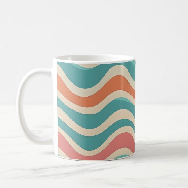 Mug Couleurs rétro Vague Boho Style Motifs Abstraits (Gauche)