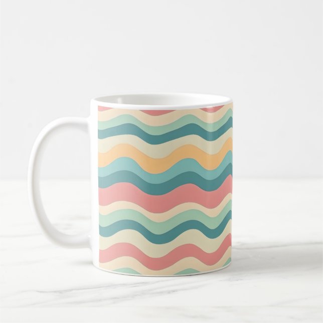 Mug Couleurs rétro Vague Boho Style Motifs Abstraits (Gauche)