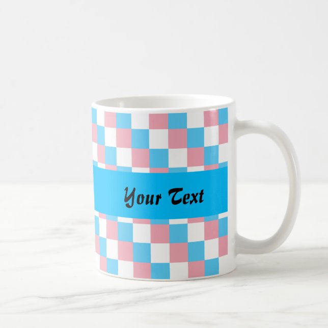 Mug Couleurs transgenres à damiers motif (Droite)