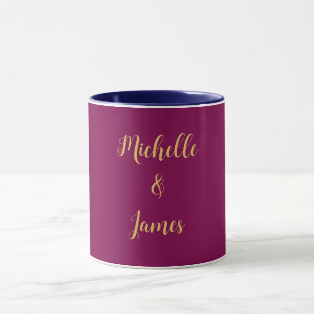 Mug Couleurs Vin & Or Professionnel Tendance Moderne (Centre)