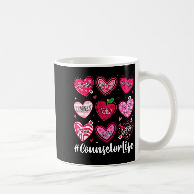 Mug Counselor Life School Counseling Hearts School Val (Droite)