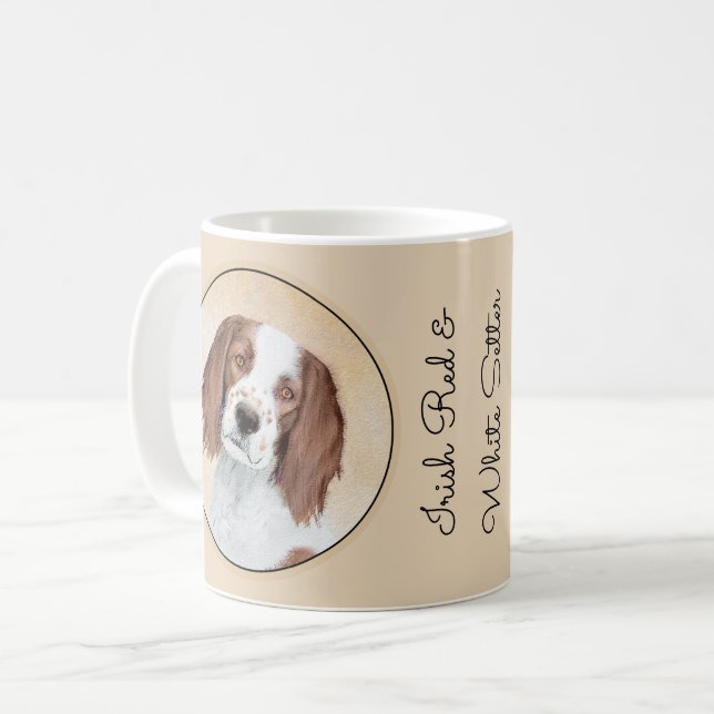 Mug Coup d'oeil irlandais rouge et blanc - Art origina (Devant gauche)