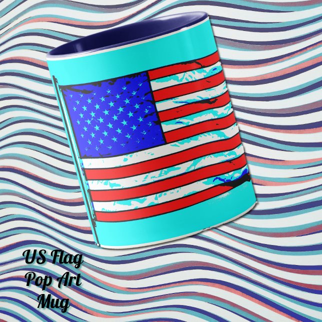Mug Coupe américaine d'art flic (US flag in Pop Art style mug.)