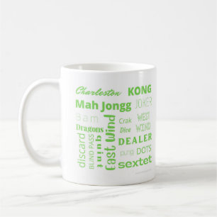 Mug Coupe américaine Mah Jongg avec des mots verts