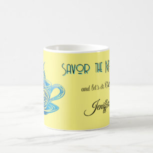 Mug Coupe Artistique de Café Bleu avec Motifs de tourb