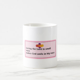 Mug Coupe avec citation "Aimer le Seigneur de petites