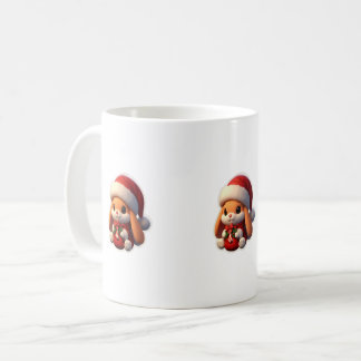 Mug Coupe avec lapin en costume Père Noël