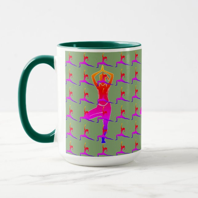 Mug Coupe Combo de café / Coupe 'Fun Yoga Design' (Gauche)