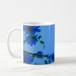Mug Coupe de café aux fleurs bleues