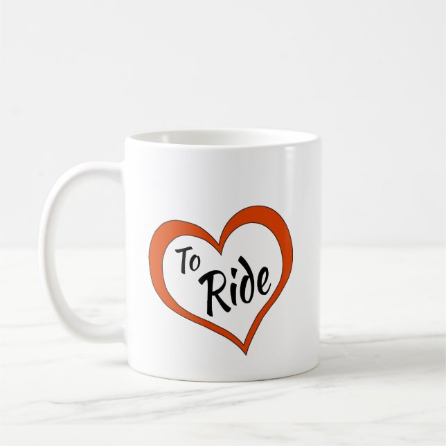 Mug Coupe de café : Coeur amour pour le vélo (Gauche)