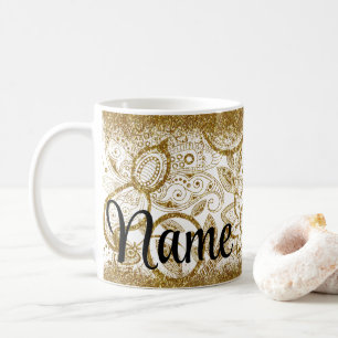 Mug Coupe de café de design d'or personnalisée