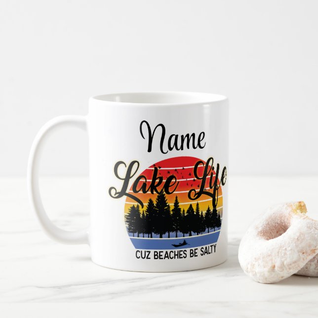 Mug Coupe de café de design Lake Life personnalisée (Avec donut)