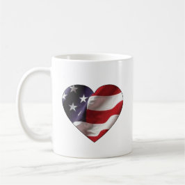 Mug Coupe de café : Drapeau dans le coeur