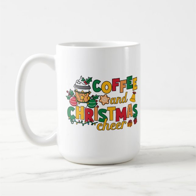 Mug Coupe de café festive avec des paroles de vacances (Gauche)