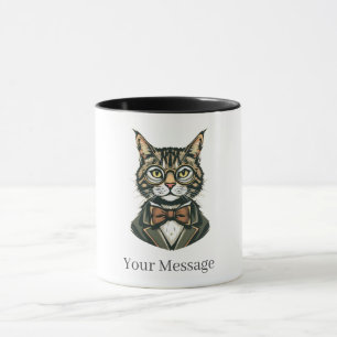 Mug Coupe de café Gentleman Feline personnalisée